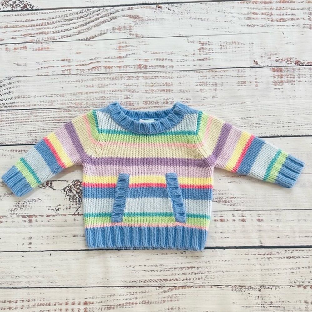 Baby Girls striped knit sweater! Size 6-12 months